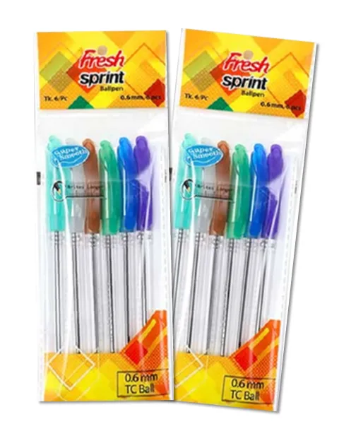 Fresh Sprint Ball Pen Black Ink - (12 Pcs)