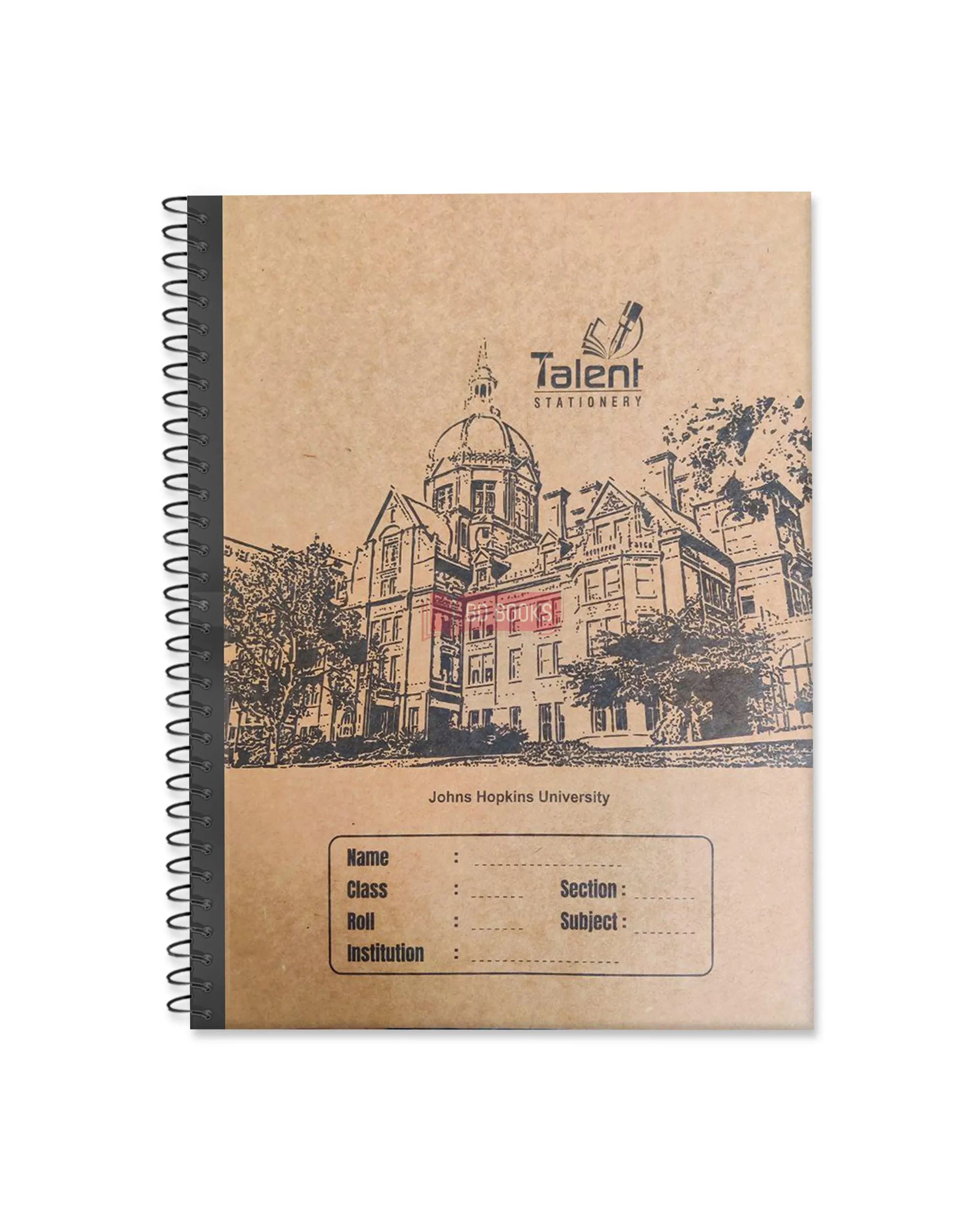 Talent 200 Page Premium Off White Spiral Note Khata - Varsity Series: Any Design (KS200.H)