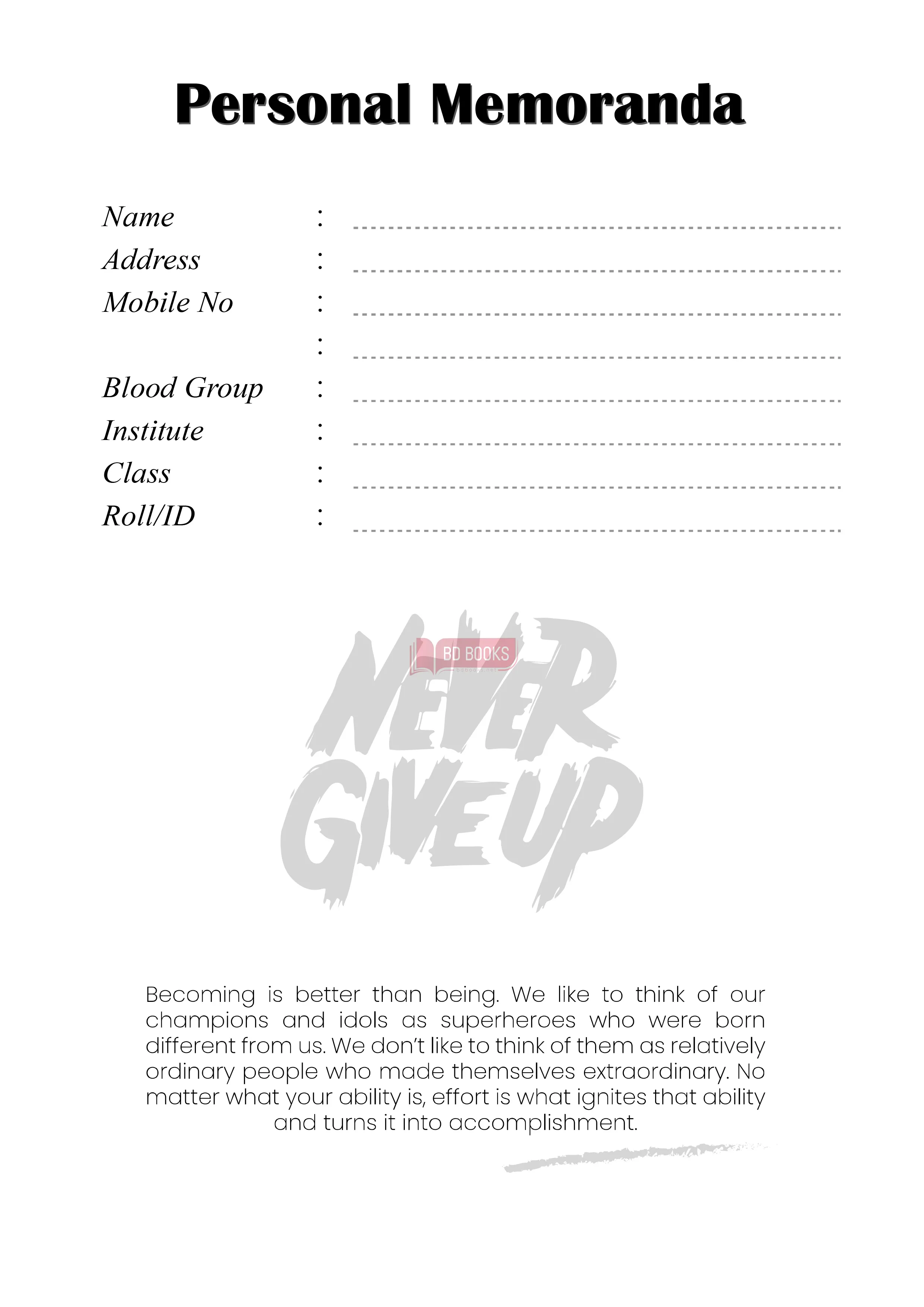Study Planner (80gsm Cream-White Paper)